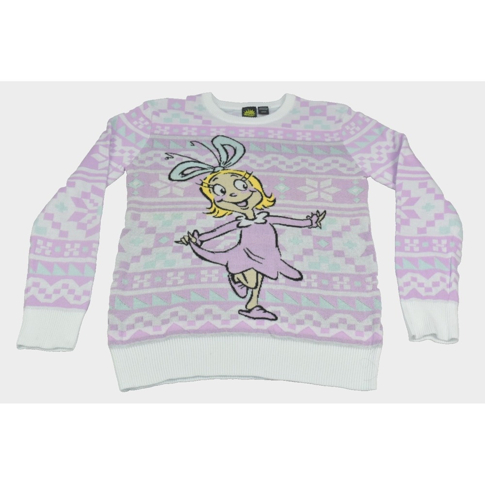 The Grinch Cindy Lou Who Women Sweater Size Large Knit Ugly Christmas Pullover